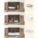 Casa si Gradina - Mobilier - Comode si corpuri - Comode - FEANDREA Cusca pentru pisici tip comoda, cu usi si perete despartitor, 80x53x50cm, gri - Infinity.ro