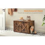 Casa si Gradina - Mobilier - Comode si corpuri - Comode - FEANDREA Cusca pentru pisici tip comoda, cu usi si perete despartitor, 80x53x50cm, maro - Infinity.ro