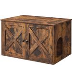 Casa si Gradina - Mobilier - Comode si corpuri - Comode - FEANDREA Cusca pentru pisici tip comoda, cu usi si perete despartitor, 80x53x50cm, maro - Infinity.ro