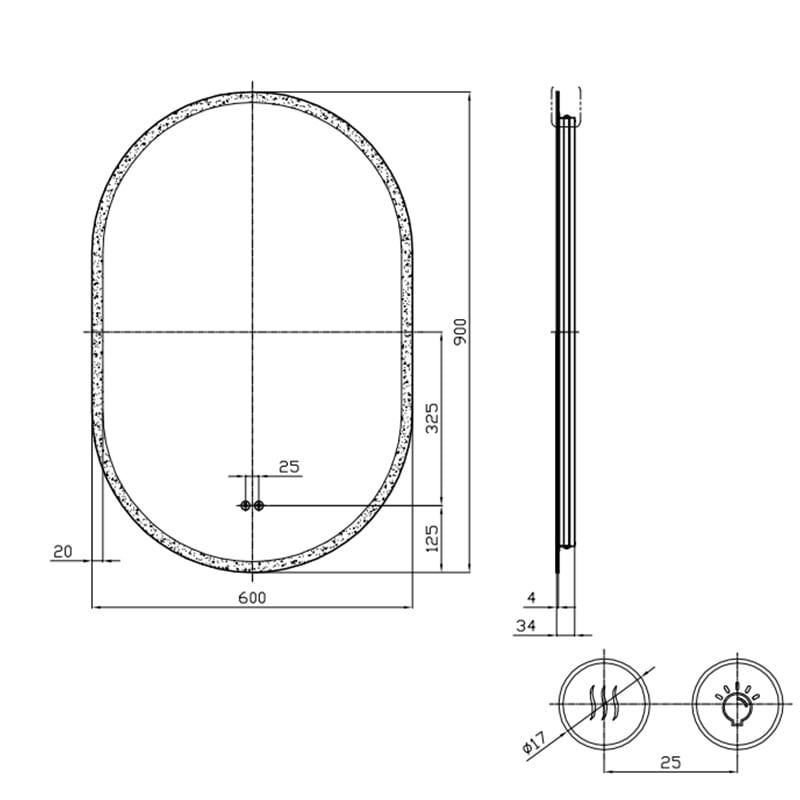 Casa si Gradina - Mobilier - Mobilier baie - Oglinzi baie - Oglinda Fluminia, Dali, ovala, cu iluminare LED, 3 culori - Infinity.ro