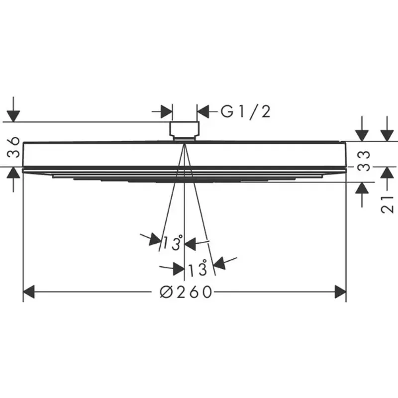 Casa si Gradina - Sanitare - Cazi si cabine de dus - Coloane si seturi de dus - Palarie de dus negru mat Hansgrohe Pulsify Select 260 cu 1 jet - Infinity.ro