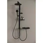 Casa si Gradina - Sanitare - Cazi si cabine de dus - Coloane si seturi de dus - Palarie de dus rotunda din aluminiu Ideal Standard Alu+ negru mat 2 functii - Infinity.ro