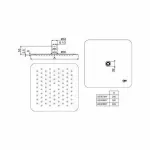 Casa si Gradina - Sanitare - Cazi si cabine de dus - Coloane si seturi de dus - Palarie dus Ideal Standard IdealRain Luxe M1 patrata 200x200 mm - Infinity.ro