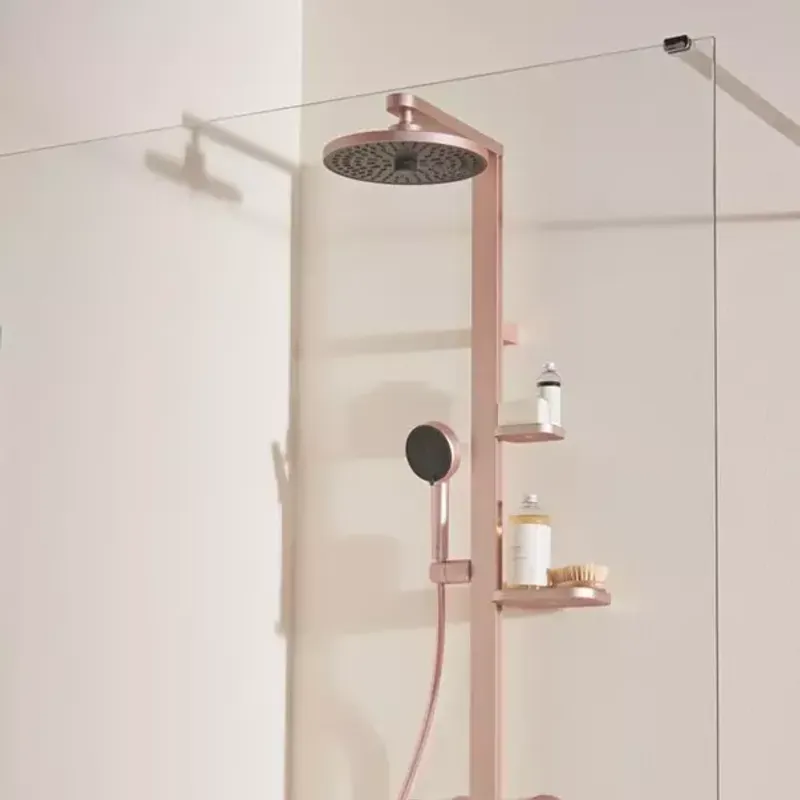 Casa si Gradina - Sanitare - Cazi si cabine de dus - Coloane si seturi de dus - Palarie de dus rotunda din aluminiu Ideal Standard Alu+ rose mat 2 functii - Infinity.ro