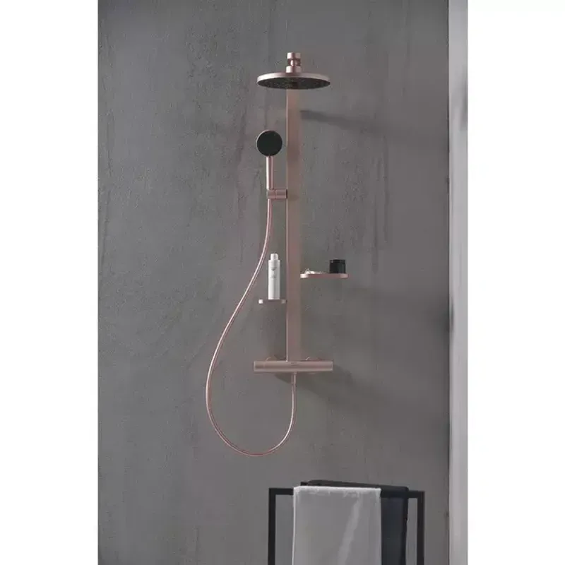 Casa si Gradina - Sanitare - Cazi si cabine de dus - Coloane si seturi de dus - Palarie de dus rotunda din aluminiu Ideal Standard Alu+ rose mat 2 functii - Infinity.ro