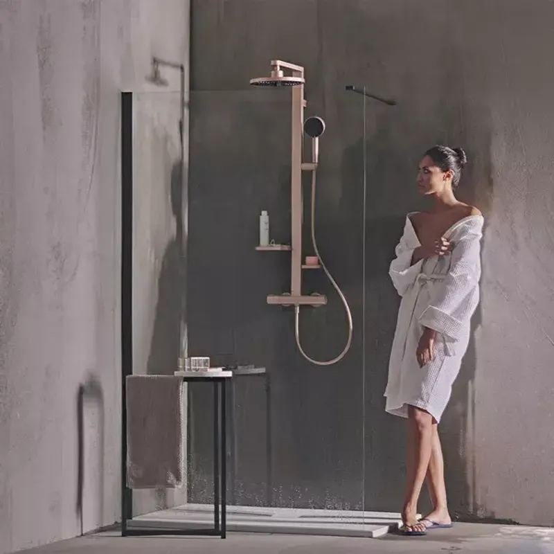 Casa si Gradina - Sanitare - Cazi si cabine de dus - Coloane si seturi de dus - Palarie de dus rotunda din aluminiu Ideal Standard Alu+ rose mat 2 functii - Infinity.ro