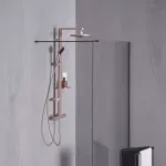 Casa si Gradina - Sanitare - Cazi si cabine de dus - Coloane si seturi de dus - Palarie de dus rotunda din aluminiu Ideal Standard Alu+ rose mat 2 functii - Infinity.ro