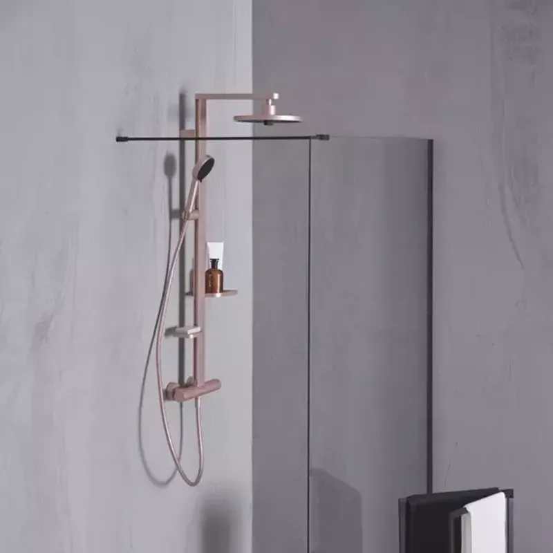 Casa si Gradina - Sanitare - Cazi si cabine de dus - Coloane si seturi de dus - Palarie de dus rotunda din aluminiu Ideal Standard Alu+ rose mat 2 functii - Infinity.ro