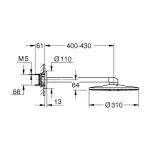 Casa si Gradina - Sanitare - Cazi si cabine de dus - Coloane si seturi de dus - Palarie si brat de dus Grohe Rainshower SmartActive 310 auriu lucios Cool Sunrise cu 2 functii - Infinity.ro