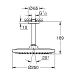 Casa si Gradina - Sanitare - Cazi si cabine de dus - Coloane si seturi de dus - Palarie si brat de dus crom Grohe Tempesta 250 rotunda - Infinity.ro