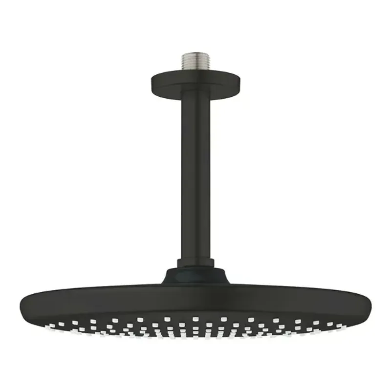 Casa si Gradina - Sanitare - Cazi si cabine de dus - Coloane si seturi de dus - Palarie si brat de dus negru mat Grohe Tempesta 250 Cube rotunda montaj tavan - Infinity.ro