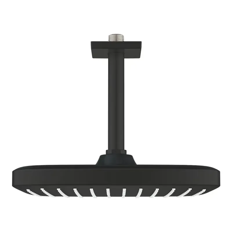 Casa si Gradina - Sanitare - Cazi si cabine de dus - Coloane si seturi de dus - Palarie si brat de dus negru mat Grohe Tempesta 250 Cube patrata montaj tavan - Infinity.ro