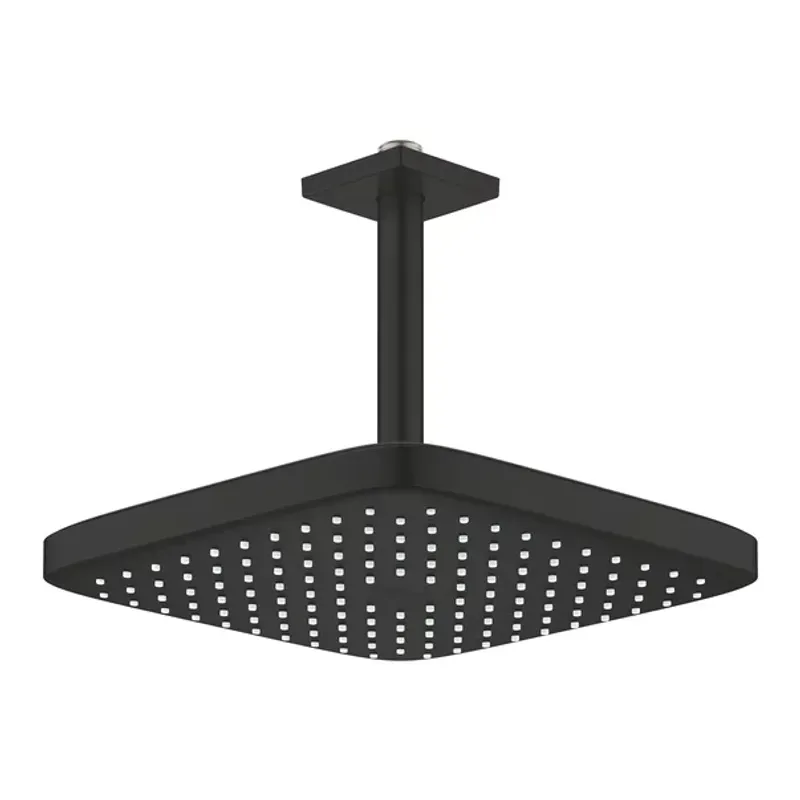 Casa si Gradina - Sanitare - Cazi si cabine de dus - Coloane si seturi de dus - Palarie si brat de dus negru mat Grohe Tempesta 250 Cube patrata montaj tavan - Infinity.ro