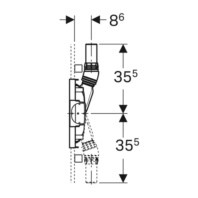Casa si Gradina - Constructii - Materiale constructii - Sisteme de scurgere - Rigola pentru dus Geberit Duofix CleanWall 50 cm cu scurgere la perete - Infinity.ro