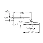 Casa si Gradina - Sanitare - Cazi si cabine de dus - Coloane si seturi de dus - Palarie si brat de dus Grohe Tempesta 250 Cube patrata crom - Infinity.ro