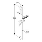 Casa si Gradina - Sanitare - Cazi si cabine de dus - Coloane si seturi de dus - Set de dus, Kludi, xDive, cu para 1S, bara de 60cm si furtun de 160cm, crom - Infinity.ro