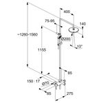 Casa si Gradina - Sanitare - Cazi si cabine de dus - Coloane si seturi de dus - Set de dus, Kludi, Logo, coloana de dus cu baterie de cada, crom - Infinity.ro