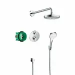 Casa si Gradina - Sanitare - Cazi si cabine de dus - Coloane si seturi de dus - Sistem de dus incastrat Hansgrohe Croma Select S Ecostat S crom lucios - Infinity.ro