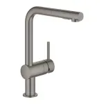 Casa si Gradina - Sanitare - Chiuveta bucatarie si accesorii - Baterii bucatarie - Baterie bucatarie cu dus extractabil Grohe Minta 2 tipuri de jet antracit periat Hard Graphite - Infinity.ro