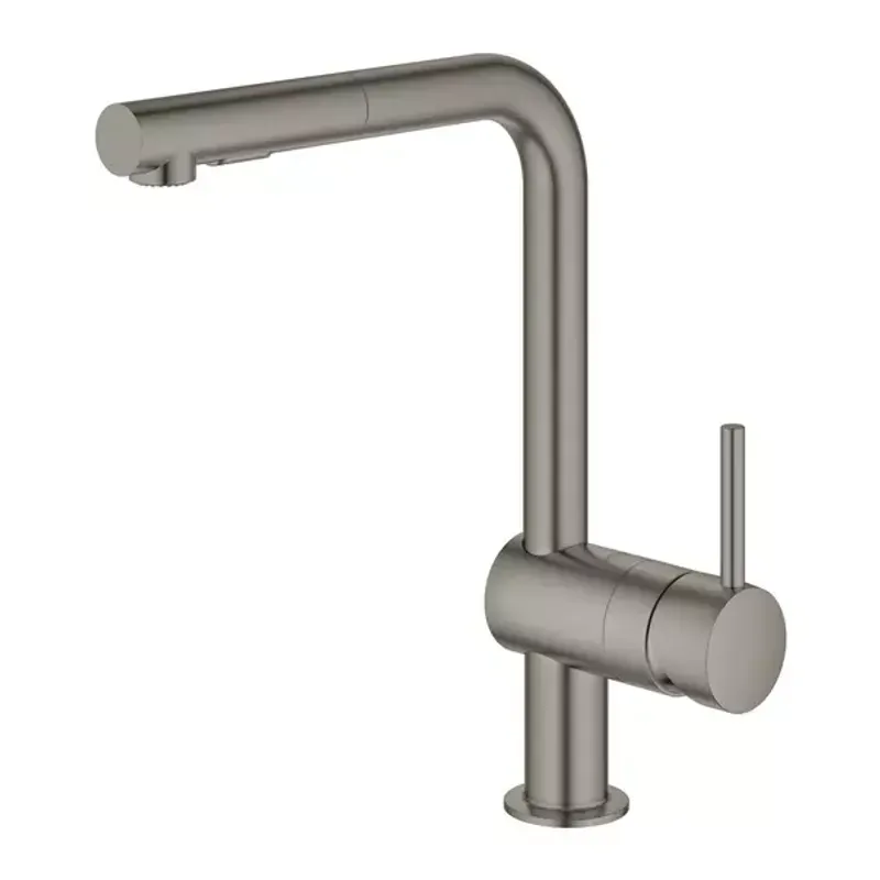 Casa si Gradina - Sanitare - Chiuveta bucatarie si accesorii - Baterii bucatarie - Baterie bucatarie cu dus extractabil Grohe Minta 2 tipuri de jet antracit periat Hard Graphite - Infinity.ro