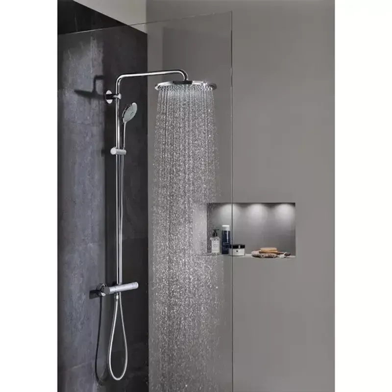 Casa si Gradina - Sanitare - Cazi si cabine de dus - Coloane si seturi de dus - Coloana de dus cu baterie termostatata antracit periat Grohe Euphoria 310 - Infinity.ro