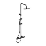 Casa si Gradina - Sanitare - Cazi si cabine de dus - Coloane si seturi de dus - Coloana de dus cu termostat Ideal Standard Ceratherm T25 negru mat palarie 1 functie - Infinity.ro