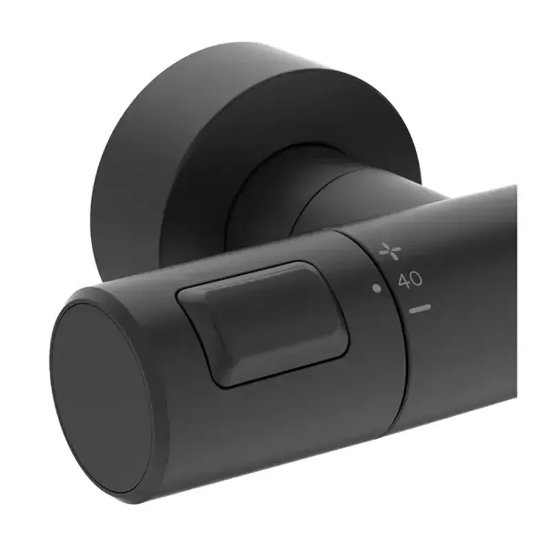 Casa si Gradina - Sanitare - Cazi si cabine de dus - Coloane si seturi de dus - Coloana de dus cu termostat Ideal Standard Ceratherm T25 negru mat palarie 1 functie - Infinity.ro