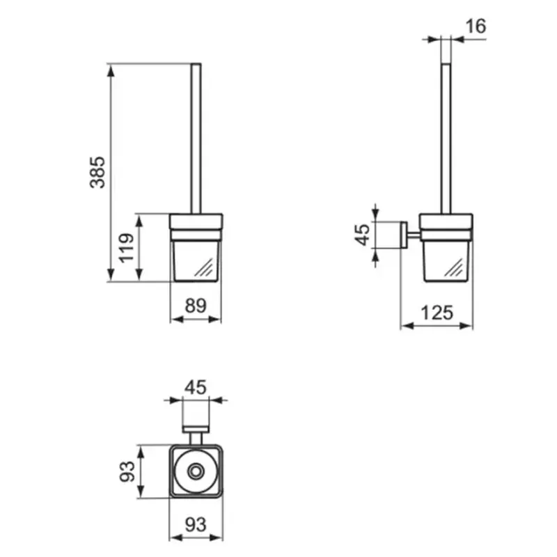 Casa si Gradina - Sanitare - Cazi si cabine de dus - Accesorii cada - Perie WC sticla mata Ideal Standard IOM - Infinity.ro