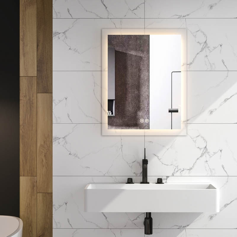 Casa si Gradina - Mobilier - Mobilier baie - Oglinzi baie - Oglinda Fluminia, Miro 60, dreptunghiulara, cu LED, 3 culori, dezaburire, 60 cm - Infinity.ro