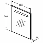 Casa si Gradina - Mobilier - Mobilier baie - Oglinzi baie - Oglinda cu iluminare si dezaburire Ideal Standard Mirror&Light 60x70 cm - Infinity.ro