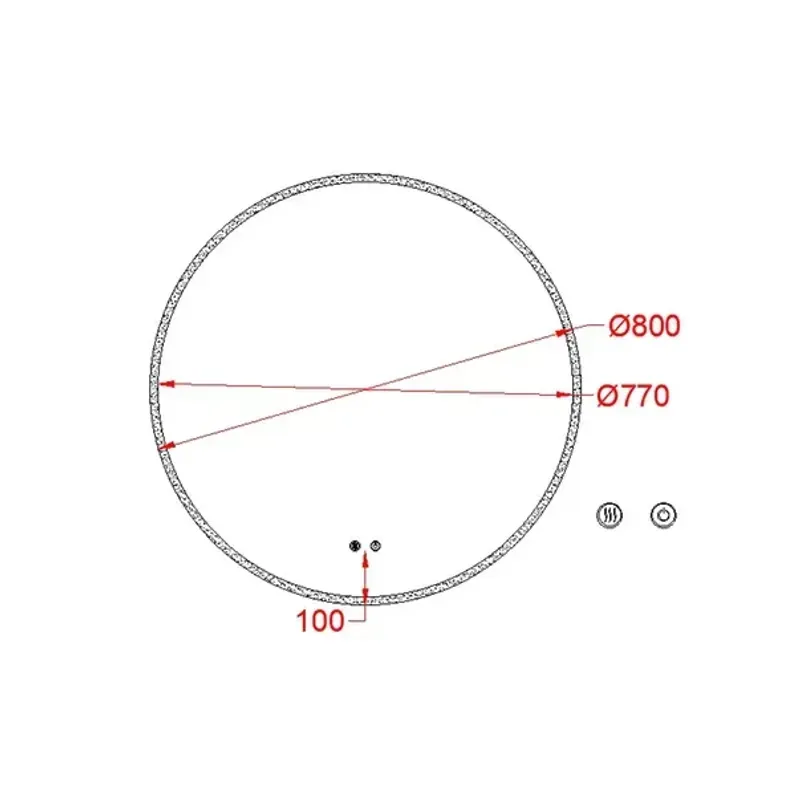 Casa si Gradina - Mobilier - Mobilier baie - Oglinzi baie - Oglinda cu iluminare si dezaburire Fluminia Calatrava-80 80 cm - Infinity.ro