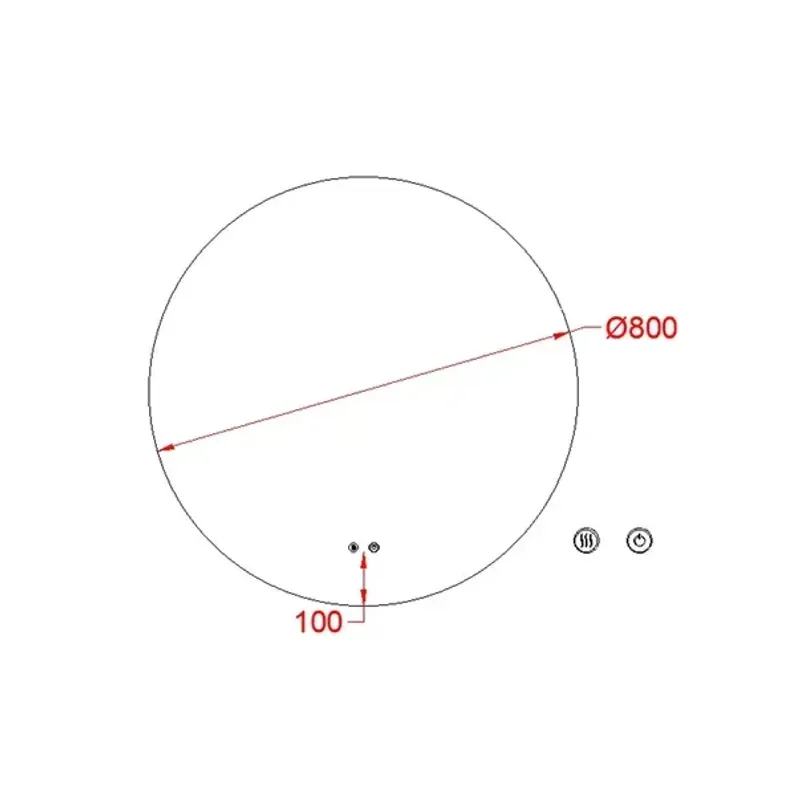 Casa si Gradina - Mobilier - Mobilier baie - Oglinzi baie - Oglinda cu iluminare si dezaburire Fluminia Calatrava Ambient 80 cm - Infinity.ro
