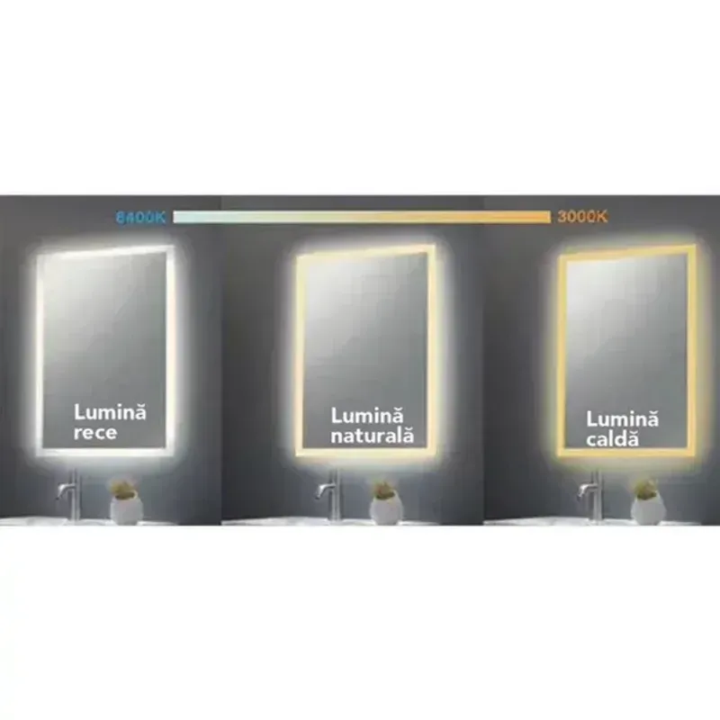 Casa si Gradina - Mobilier - Mobilier baie - Oglinzi baie - Oglinda cu iluminare si dezaburire Fluminia Calatrava Ambient 80 cm - Infinity.ro