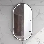 Casa si Gradina - Mobilier - Mobilier baie - Oglinzi baie - Oglinda cu iluminare si dezaburire Fluminia Dali Black 50 cm - Infinity.ro