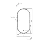 Casa si Gradina - Mobilier - Mobilier baie - Oglinzi baie - Oglinda cu iluminare si dezaburire Fluminia Dali Black 50 cm - Infinity.ro