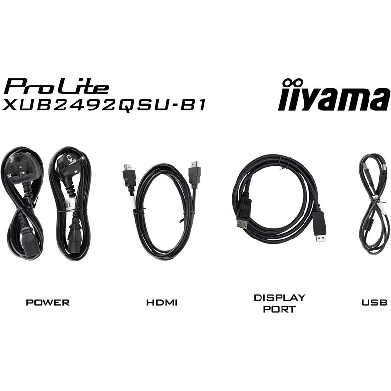PC, gaming si accesorii - Desktop PC & monitoare - Monitoare - Monitor LED IPS iiyama ProLite XUB2492QSU-B1, 23.8", WQHD, 100Hz, 0.5ms, HDMI, DisplayPort, HUB USB 2x3.2, 1xUSB-C (15W) - Infinity.ro