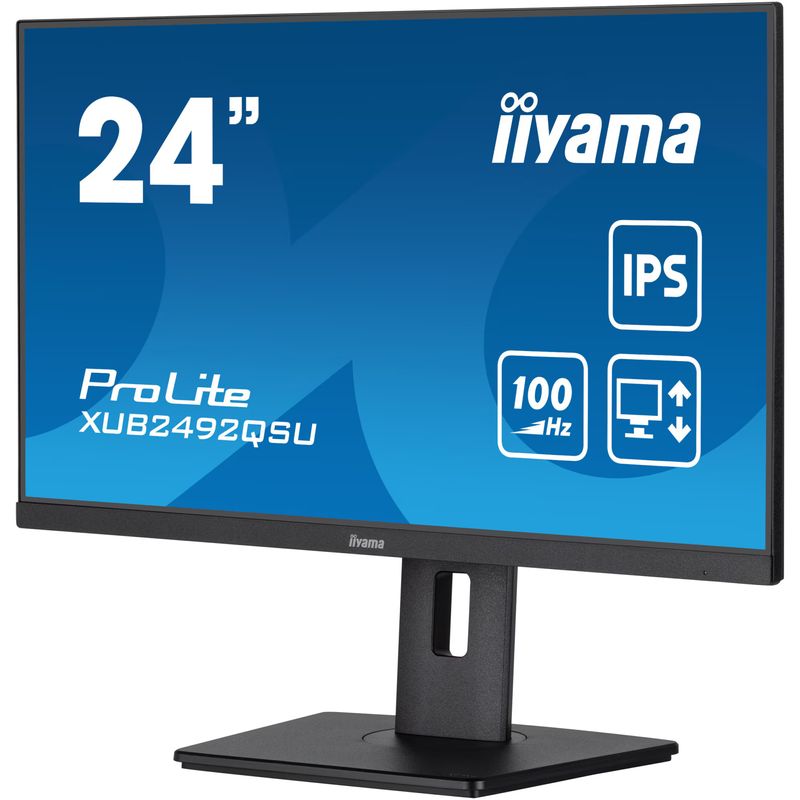 PC, gaming si accesorii - Desktop PC & monitoare - Monitoare - Monitor LED IPS iiyama ProLite XUB2492QSU-B1, 23.8", WQHD, 100Hz, 0.5ms, HDMI, DisplayPort, HUB USB 2x3.2, 1xUSB-C (15W) - Infinity.ro