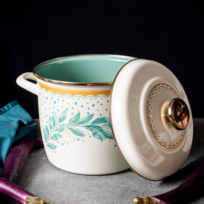 Casa si Gradina - Bucatarie si vesela - Vase pentru gatit - Oale si cratite - Oala 6l cu capac Green Line Metalac email/24cm/6l - Infinity.ro