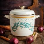 Casa si Gradina - Bucatarie si vesela - Vase pentru gatit - Oale si cratite - Oala 6l cu capac Green Line Metalac email/24cm/6l - Infinity.ro