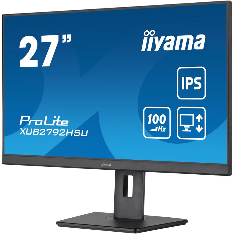 PC, gaming si accesorii - Desktop PC & monitoare - Monitoare - Monitor LED IPS iiyama ProLite XUB2792HSU-B6 27" Full HD, 100Hz, 0,4ms, HDMI, DisplayPort, HUB USB 4x3.2, HAS (150mm) + - Infinity.ro