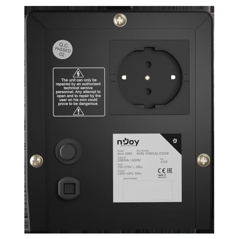 PC, gaming si accesorii - UPS-uri - Stabilizatoare de tensiune - Stabilizator de tensiune nJoy Alvis 1000, 1000VA/600W, LCD Display - Infinity.ro