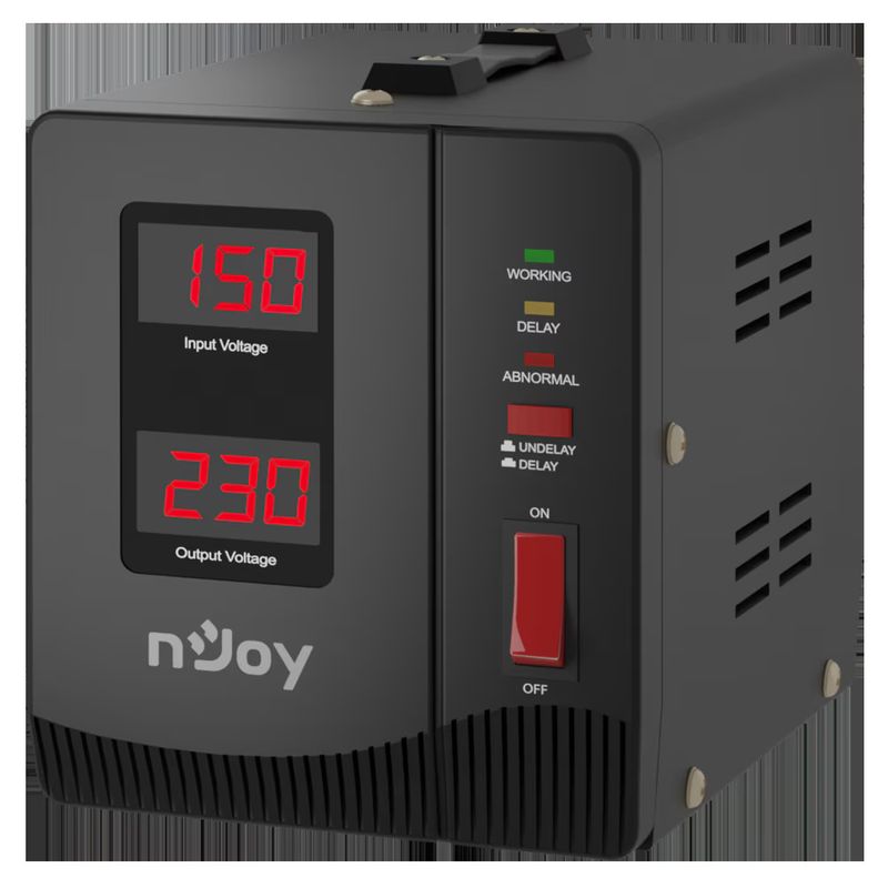 PC, gaming si accesorii - UPS-uri - Stabilizatoare de tensiune - Stabilizator de tensiune nJoy Alvis 1000, 1000VA/600W, LCD Display - Infinity.ro