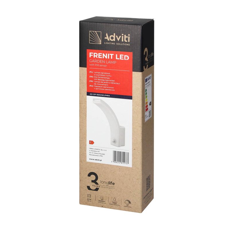 Casa si Gradina - Corpuri si surse de iluminat - Plafoniere, aplice si spoturi - Aplica de gradina ADVITI, 20W, LED SMD, 2300lm, IP65, 4000K, senzor de miscare si crepuscular - Infinity.ro