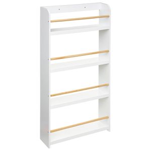 Biblioteca copii Atmosphera Classic, 4 rafturi, MDF si lemn de pin, 55x112 cm, alb