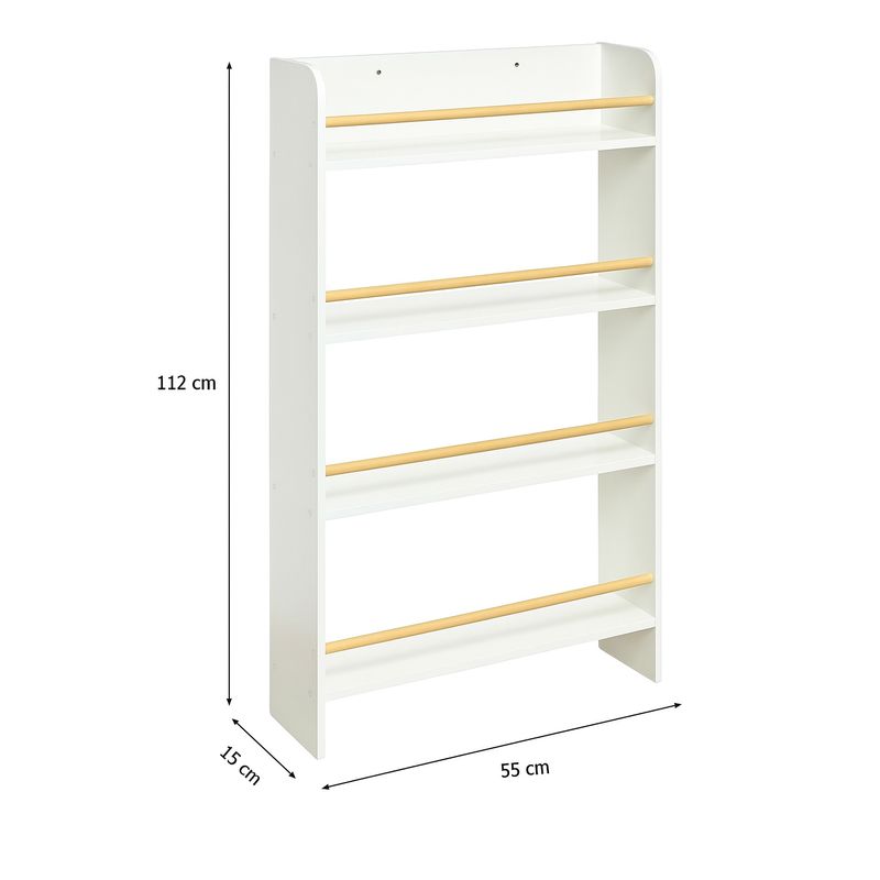 Casa si Gradina - Mobilier - Biblioteci si rafturi - Biblioteci - Biblioteca copii Atmosphera Classic, 4 rafturi, MDF si lemn de pin, 55x112 cm, alb - Infinity.ro