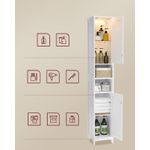 Casa si Gradina - Mobilier - Mobilier baie - Corpuri baie - Dulap baie inalt si ingust cu lumina LED, rafturi reglabile, MDF lacuit, 30x30x170 cm, alb - Infinity.ro