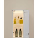 Casa si Gradina - Mobilier - Mobilier baie - Corpuri baie - Dulap baie inalt si ingust cu lumina LED, rafturi reglabile, MDF lacuit, 30x30x170 cm, alb - Infinity.ro