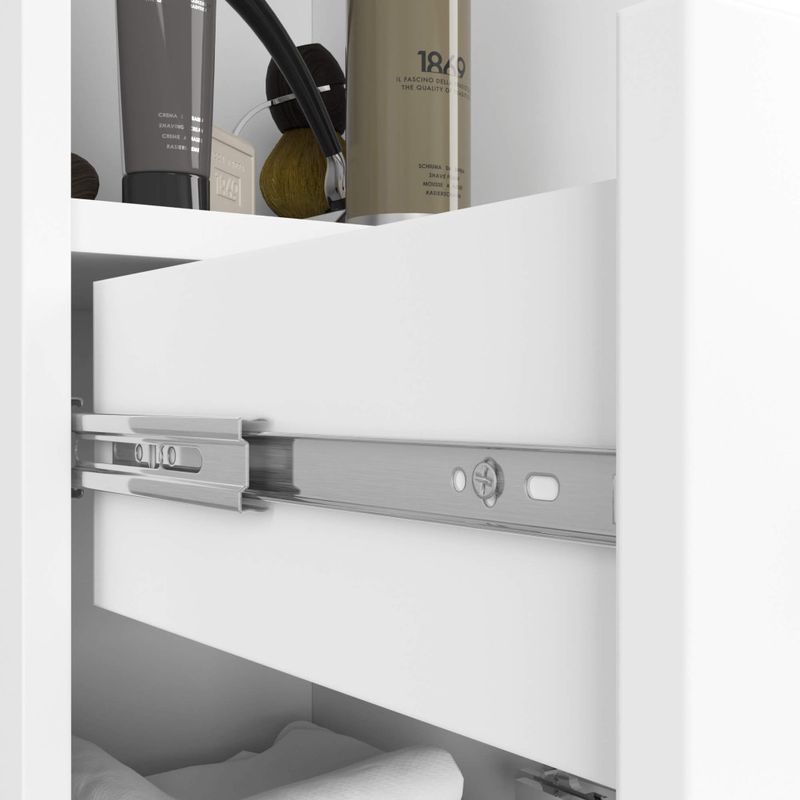 Casa si Gradina - Mobilier - Mobilier baie - Corpuri baie - Dulap baie tip coloana cu 2 usi, 1 sertar si rafturi interioare, PAL laminat, 30x30x140 cm, alb - Infinity.ro