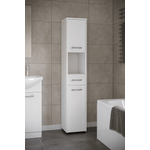 Casa si Gradina - Mobilier - Mobilier baie - Corpuri baie - Dulap baie tip coloana cu 2 usi, 1 sertar si rafturi interioare, PAL laminat, 30x30x140 cm, alb - Infinity.ro