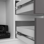 Casa si Gradina - Mobilier - Organizare si depozitare - Organizatoare pentru sertare si dulapuri - Dulap cu usa, 2 sertare si 7 rafturi, PAL laminat 16 mm, 80x35x180 cm, alb si gri - Infinity.ro